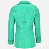 ESTWAVE Women's Double Breasted Leather Coat