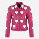 NOXLE Collared Jacket with Heart Accents