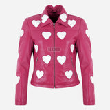 NOXLE Collared Jacket with Heart Accents