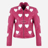 NOXLE Collared Jacket with Heart Accents