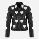 NOXLE Collared Jacket with Heart Accents