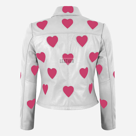 NOXLE Collared Jacket with Heart Accents