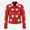 NOXLE Collared Jacket with Heart Accents