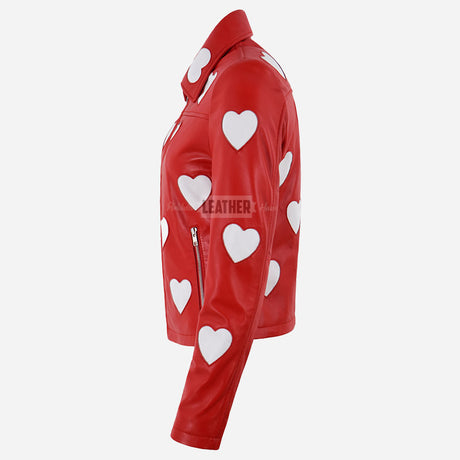 NOXLE Collared Jacket with Heart Accents