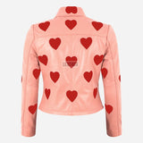 NOXLE Collared Jacket with Heart Accents