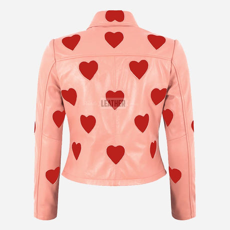 NOXLE Collared Jacket with Heart Accents