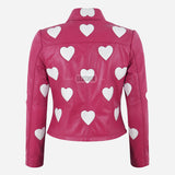 NOXLE Collared Jacket with Heart Accents