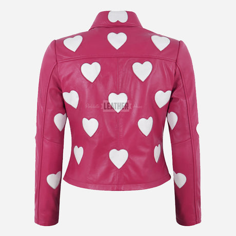 NOXLE Collared Jacket with Heart Accents