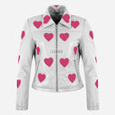NOXLE Collared Jacket with Heart Accents