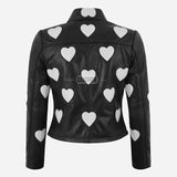 NOXLE Collared Jacket with Heart Accents