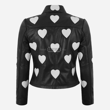 NOXLE Collared Jacket with Heart Accents