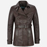 ESTWAVE Women's Double Breasted Leather Coat