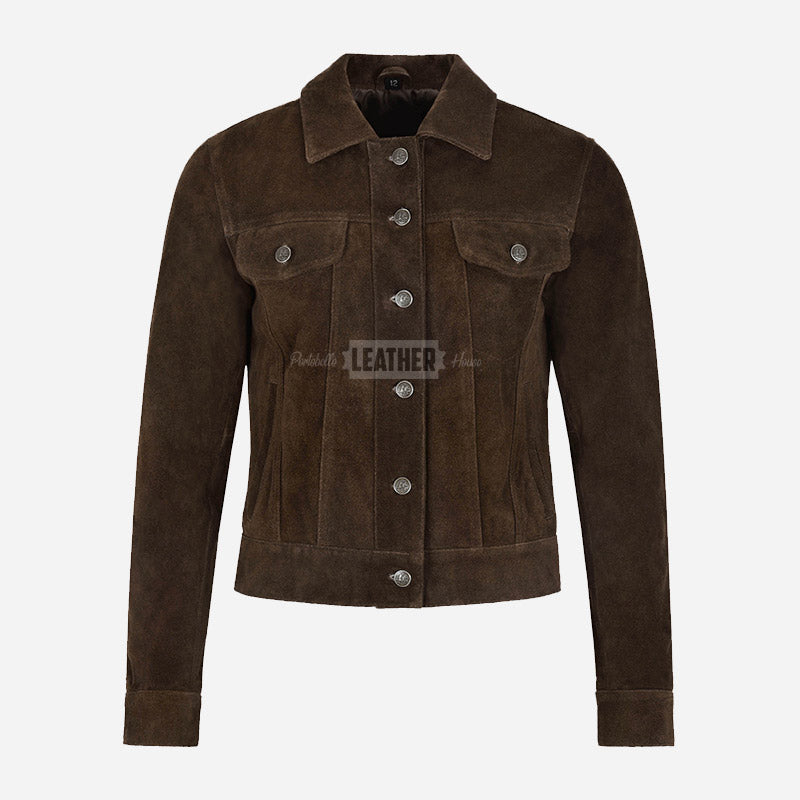 NOELLE Women's Suede Denim Jacket