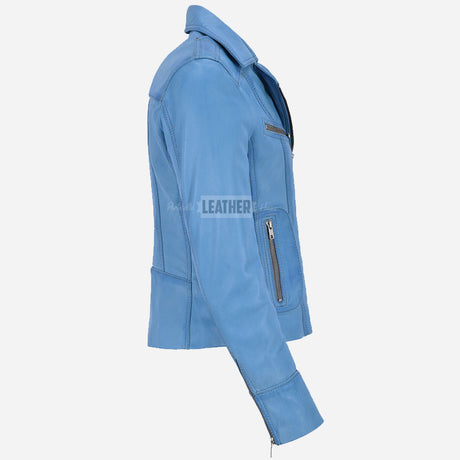 OXVA Centre Zip Leather Biker Jacket