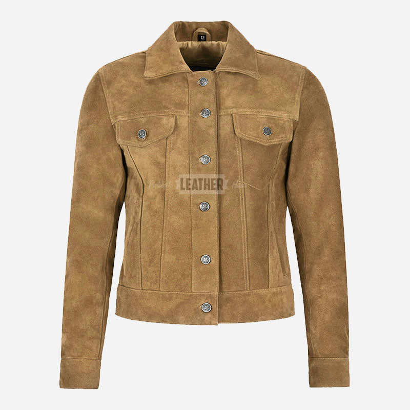 NOELLE Women's Suede Denim Jacket