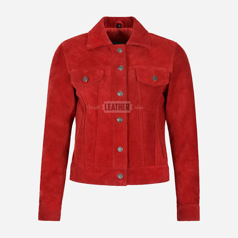 NOELLE Women's Suede Denim Jacket
