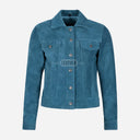 NOELLE Suede Denim Trucker Jacket