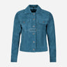 NOELLE Suede Denim Trucker Jacket