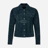 NOELLE Suede Denim Trucker Jacket