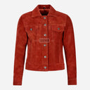 NOELLE Suede Denim Trucker Jacket