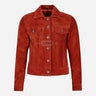 NOELLE Suede Denim Trucker Jacket