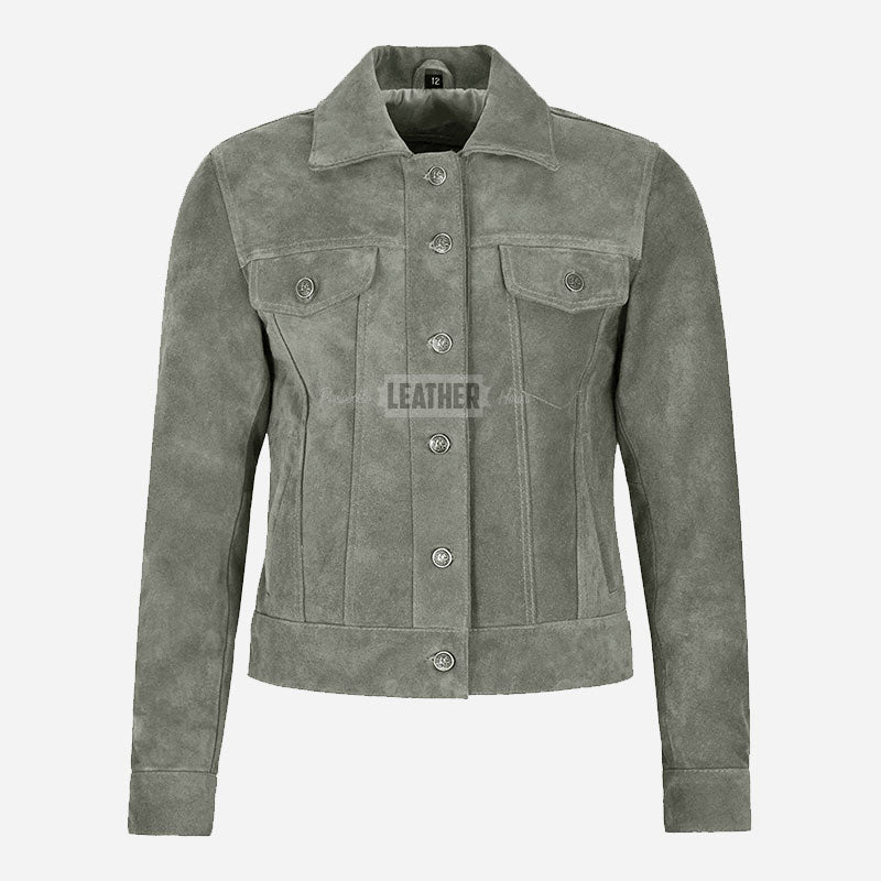 NOELLE Women's Suede Denim Jacket