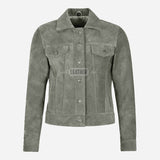 NOELLE Women's Suede Denim Jacket