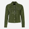 NOELLE Suede Denim Trucker Jacket