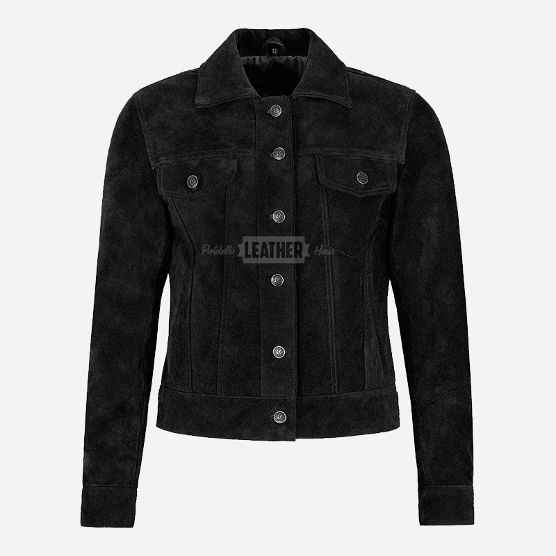 NOELLE Women's Suede Denim Jacket