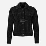 NOELLE Women's Suede Denim Jacket