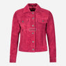 NOELLE Suede Denim Trucker Jacket