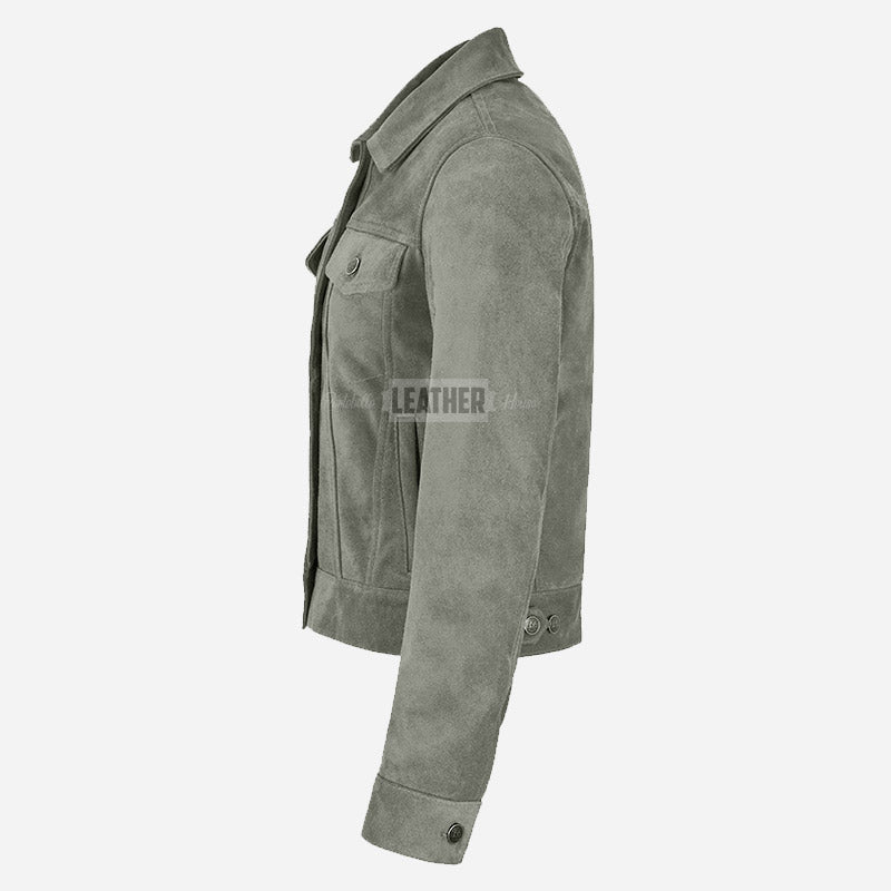 NOELLE Women's Suede Denim Jacket