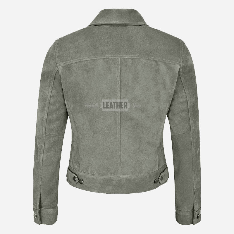NOELLE Women's Suede Denim Jacket