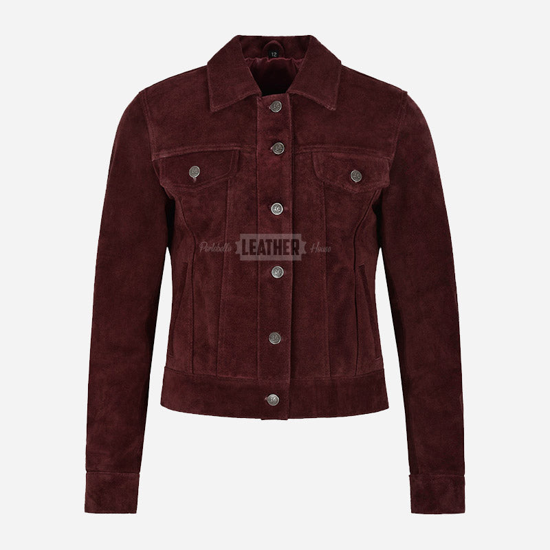 NOELLE Women's Suede Denim Jacket