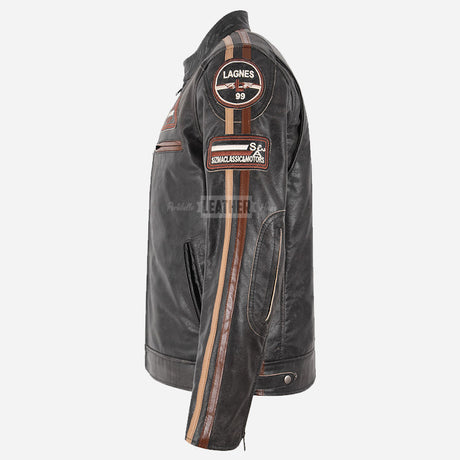 ASTRYX SIZMA Vintage Leather Biker Jacket