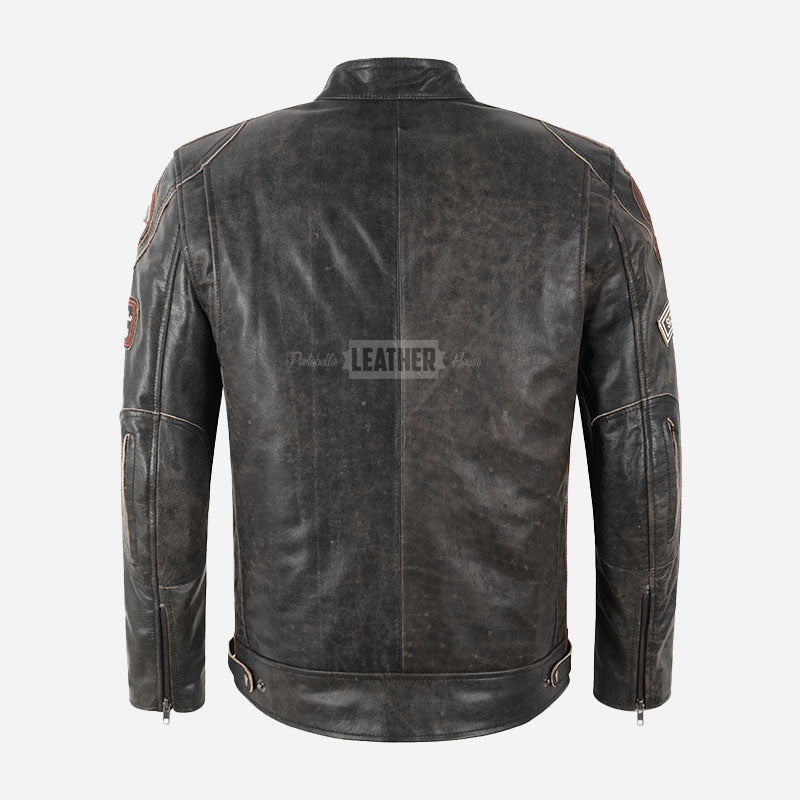 ASTRYX SIZMA Vintage Leather Biker Jacket