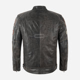 ASTRYX SIZMA Vintage Leather Biker Jacket