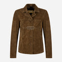 SELZA Women's Notch Collar Suede Jacket