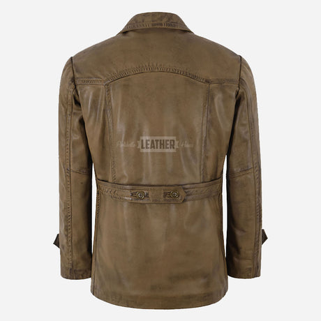 TOM Men's Leather Peacoat