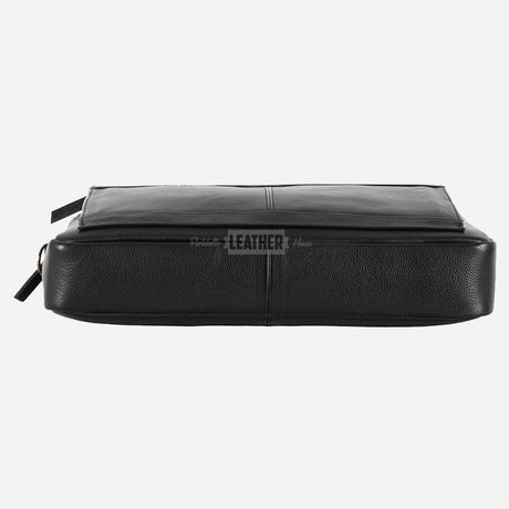 Leather Briefcase Laptop Bag Black