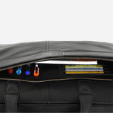 Leather Briefcase Laptop Bag Black