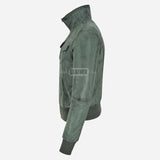 AIVIE Women's Leather Bomber Jacket