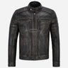 ONYXRIDE Men's Black Leather Racer Jacket