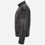 ONYXRIDE Men's Black Leather Racer Jacket