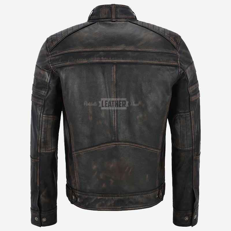 ONYXRIDE Men's Black Leather Racer Jacket