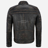 ONYXRIDE Men's Black Leather Racer Jacket
