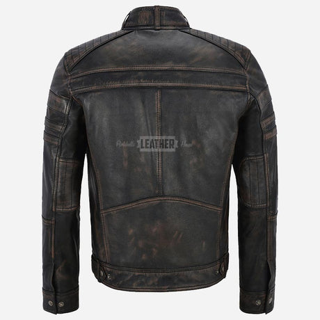ONYXRIDE Men's Black Leather Racer Jacket