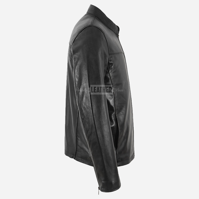 CHARLIE Men's Black Leather Jacket