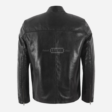 CHARLIE Men's Black Leather Jacket