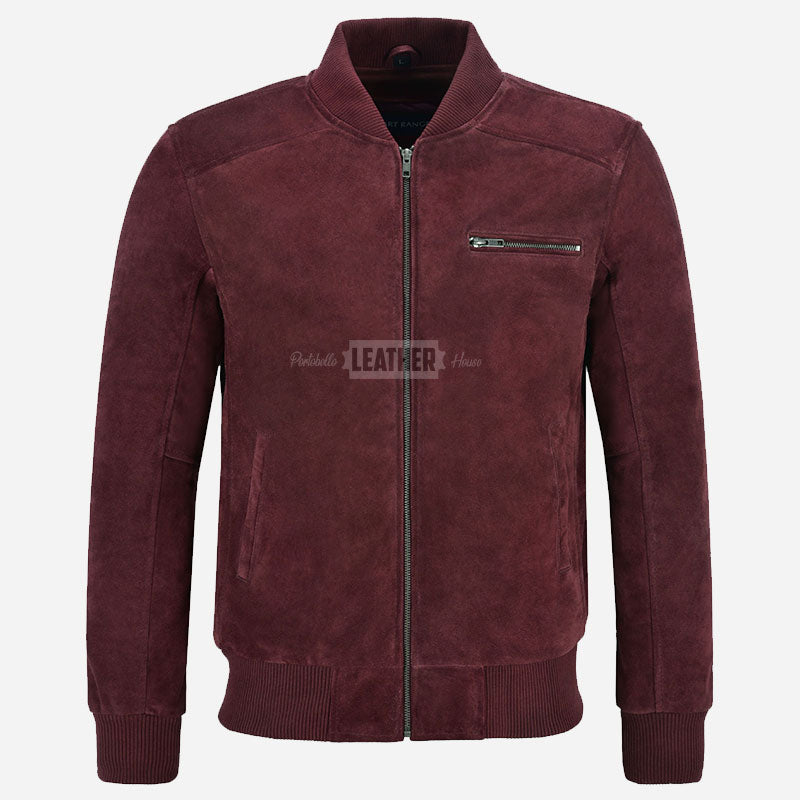 PRESCOTT Men's Suede Flight Bomber Jacket